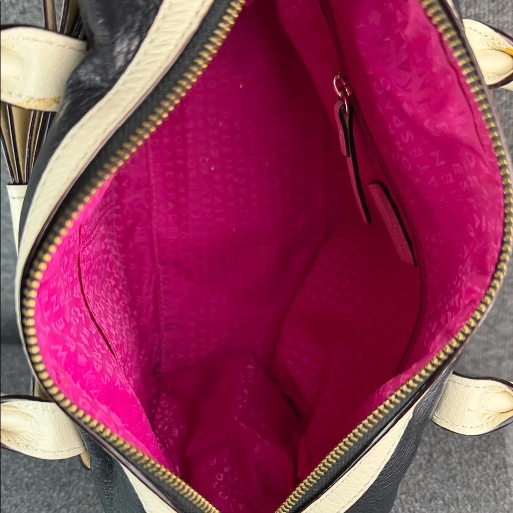 Kate Spade Kaiya Alice Black and White Leather‎ Satchel Bag
